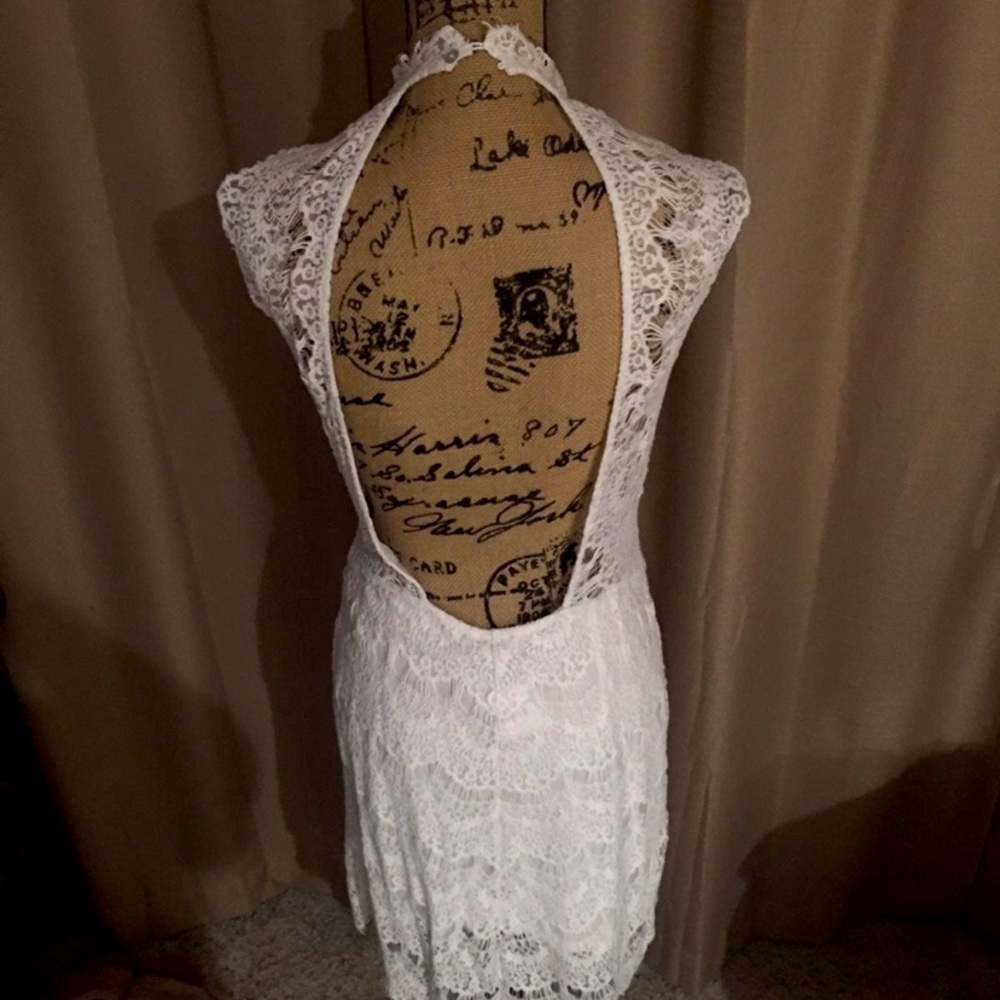 New Free People white lace backless dress - Picture 6 of 6